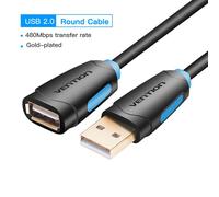 Vention-Câble d'extension USB 3.0 2.0,rallonge de données mâle à 600 pour PC,Smart TV Box,un SSD,rallonge de câble USB à vitesse rapide - Type Black USB 2.0 CB-1,5m