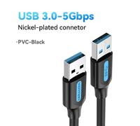Vention-Câble d'extension USB vers USB mâle vers mâle,rallonge pour disque dur,TV Box,religion,3.0,2.0,3.0 - Type usb 3.0-PVC Black-1.5m