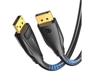 VENTION Câble DisplayPort 1.4 8K@60Hz, 4K@240Hz, cable DP 32.4Gbps, 12bit, Compatible avec HDR, FreeSync, G-Sync, DSC 1.2, HDCP 2.2 pour PC, HDTV, moniteur, carte graphique (1.5M)