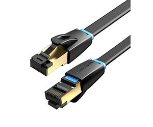 VENTION Cable Ethernet CAT 8, 1 m Câble Réseau RJ45 plat 40Gbps 2000Mhz High Speed SFTP Gigabit Lan Compatible avec Xbox series X/S PS5 PS4 PC