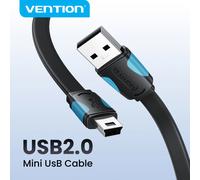 Vention - câble Mini USB 2.0 pour chargement rapide et transfert de données, pour appareil photo numérique, disque dur, lecteur MP3 MP4, DVR, GPS Câble plat