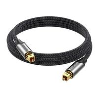 Vention Câble Optique Audio, 3m Cable Optique Toslink (Nylon Tressé, 24K Plaqué Or) Câble Audio Optique pour Home Cinema, TV, Barre de Son, PS4, Xbox, Samsung, Bose, Sony