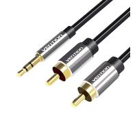 Vention Cable Stéréo BCFBI/ Jack 3,5 mâle -- 2x RCA mâle/ 3m/ Noir