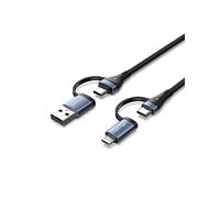 Vention Câble USB C/Micro USB 2 m 5 A, câble multi-chargeur 4 en 1 pour iPhone15 Pro/Max, iPad, tablettes Amazon Kindle Fire, Google Pixel 7, 7a, 7 Pro, Pixel 6,6 Pro,6a, Galaxy S23 /S22, etc.