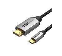 Vention Câble USB C vers HDMI 2 m, 4K@60Hz Adaptateur USB Type C vers HDMI [Compatible Thunderbolt 3] Compatible avec iPad Pro, MacBook, Mate 20, Galaxy S9/S8, Surface Book 2/Go and More