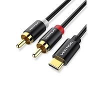 Vention Câble USB de type C vers 2 RCA, câble audio de type C vers double câble RCA, câble adaptateur USB-C vers jack audio pour amplificateur Home Cinéma Xiaomi LG, enceinte lecteur DVD et TV 1,5m