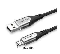 Vention - Câble USB/Micro USB avec gaine en TPE/Nylon tréssé pour recharge rapide et transfert des données - Noir/Gris