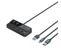 Vention CHWBF hub & concentrateur USB 3.2 Gen 1 (3.1 Gen 1) Type-A 5000 Mbit/s Noir
