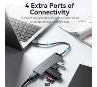 Vention Hub 4 ports USB 3.0 avec alimentation 0.15m Gris