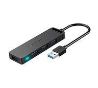 VENTION Hub USB 3.0, Data Hub 4 Ports USB 3.0 5Gbps Ultra Fin de 15cm/0.5ft - Câble étendu Multi Data Hub Compatible pour Macbook, Laptop, Surface Pro, PS4, PC, Clés USB, Disques Durs Externes