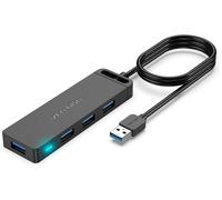 VENTION Hub USB 3.0, Data Hub 4 Ports USB 3.0 5Gbps Ultra Fin de 1m/3ft - Câble étendu Multi Data Hub Compatible pour Macbook, Laptop, Surface Pro, PS4, PC, Clés USB, Disques Durs Externes