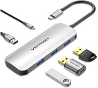 VENTION Hub USB C 3.0, Adaptateur USB C Hub Dock 5 in 1 Coque en Aluminium Data Extender Compatible avec MacBook Pro Air, iPad Pro, Galaxy Tab, Surface Go 2, Laptop and More