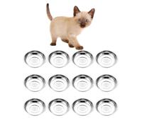 VENTION Lot de 12 petites gamelles peu profondes pour chat - Diamètre extérieur : 12,4 cm - Gamelle en acier inoxydable pour chat d'intérieur - Gamelles de rechange pour chat - Pour station surélevée