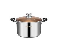 VENTION Marmite Inox 22 cm / 3,5 Litre, Faitout Induction avec Couvercle en Verre
