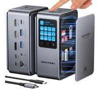 VENTION Station d'accueil 13 en 1 pour ordinateur portable 3 moniteurs avec écran tactile, station d'accueil USB C double moniteur pour Dell, HP et MacBook, écran 8K, 1 DP, 2 HDMI, USB 3.2 10 Gbit/s