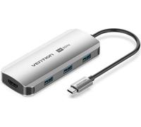 Vention Station d'accueil 5-en-1 USB-C vers HDMI/USB 3.0 x3/PD Type alliage d'aluminium gris 0,15M
