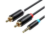 Vention Stereo Cable BCLBJ/ Jack 3.5 Male - 2x RCA Male/ 5m/ Black