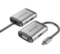 Vention TFAHB Converter/ 1xUSB/ 1xHDMI/ 1xVGA/ 1xUSB Type-C PD/ 15cm/ Gris
