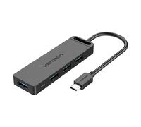 Vention TGKBB Hub, USB-C vers 4x USB 3.0, 0,15 m, noir