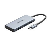 Vention TOOHB Hub, USB-C vers HDMI, 3x USB 3.0, SD, TF, 0,15 m, gris