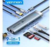 Vention USB C HUB 4K 60Hz Type C vers HDMI RJ45 Ethernet PD 100W SD TF pour MacBook PC iPad Samsung PC tablette téléphone USB 3.0 Hub 7-in 1 HDMI 4K30Hz