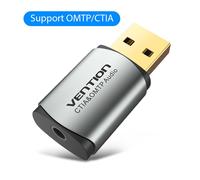 Vention USB carte son externe 2-en-1 3.5mm adaptateur USB Interface Audio pour écouteurs câble écouteur ordinateur carte son USB - Type CDLH0
