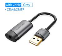 Vention USB carte son externe USB vers prise AUX 3.5mm adaptateur pour écouteurs Audio micro carte son 7.1 lecteur gratuit pour ordinateur portable - Type D