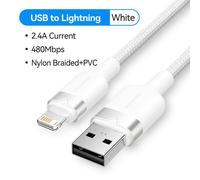Vention Usb Vers Lightning 12W 2.4A Câble De Données Câble De Charge Rapide Pour Iphone 14 Pro 8-14 Usb A Vers Câble De Charge Lightning Pour Ipad.Nylon Braided White.1M