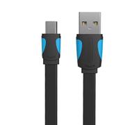 Vention VAS-A14-B100 Câble plat USB2.0 A vers mini 5 broches 1m noir