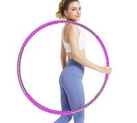 VENTON Hula Hoop Cerceau pour adulte - 6 pièces amovibles - Peut être utilisé pour le fitness, la perte de poids et le massage - Noyau en acier inoxydable avec mousse de haute qualité / Hoop Taille unique