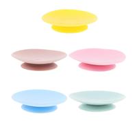 Ventouse à assiettes portable jaune 9 x 9 x 2 cm, fixation double face, 5 pièces