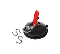 ventouse avec anneau et 2 crochets en S noir / argent