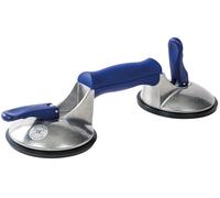 Ventouse Bohle Largeur Capacité de charge 60kg Diamètre tête 120mm 2 têtes Corps aluminium Poignée longitudinale blue line - 602.4BL