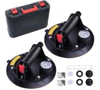 Ventouse Carrelage 2 Pièces 8", Ventouse Vitre avec Manomètre, Capacité de Charge de 360kg, Poignée en ABS Ventouse de Levage en Verre Pour soulever des vitres, plaques, carrelages et meubles