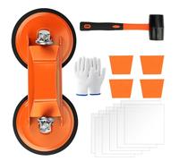 Ventouse Carrelage,2Pcs Ventouse de Rapprochement Joints Carrelage avec marteau à réduction du bruit,Outil d'Installation de Comptoir,pour Nivellement Jointure de parquets,de Carreaux(Orange)