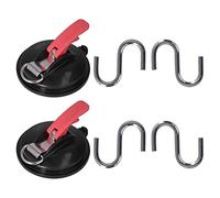 Ventouse d'Ancrage, Ventouse Ménage avec Crochet de Sécurité, 130mm, Noir et Rouge - Forte Adhérence PVC, Résistante et Pratique pour Camping et Accessoires Auto