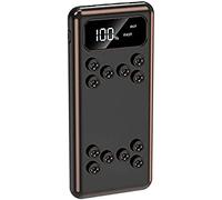 Ventouse de Charge Rapide bidirectionnelle sans Fil 15W 22.5W avec câble, 10000mAh avec Batterie Externe Mobile à Quatre Fils,Noir