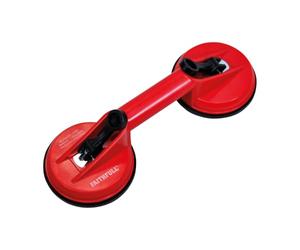 Ventouse de levage Faithfull à double ventouse 120 mm - Outil de levage pour carrelage, verre et marbre - Corps en plastique ABS - Capacité de charge : 45 kg (verticale) / 30 kg (horizontale)