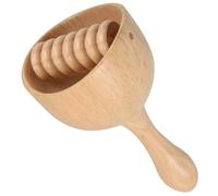 Ventouse de Massage Corporel en Bois Suédois, Modèle à Rouleau | Poignée Ergonomique, Usage Spa ou Maison, pour Nuque et Dos, Finition Beige Naturelle, 1 Pièce