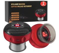 Ventouse électrique Infrarouge 2 pièce, 5 en 1 Masseur de Ventouses, 12 Niveaux de Température Réglables Ventouse Anti Cellulite électrique Thérapie Ventouses Intelligent avec télécommande (rouge B)