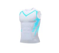 Ventouse Gilet Modelant Ionique Nouvelle Édition, Matière Soie Glacée Ultra Respirante Conçue pour les Hommes Recherchant le Corps Parfait (Color : White, Size : S)