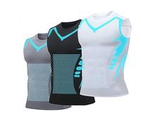 Ventouse Gilet Modelant Ionique Nouvelle Édition, Matière Soie Glacée Ultra Respirante Conçue pour les Hommes Recherchant le Corps Parfait (Color : Black+gray+white, Size : XXL)