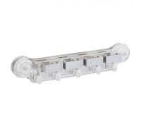 Ventouse murale 4 supports avec 5 ventouses en silicone pour intérieur et extérieur - Diamètre de poignée compris entre 1,8 et 2,8 cm (transparent)