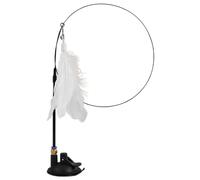 Ventouse pour chat - Baguette de jouet pour chat, mains à libération automatique, jouet avec ventouse en forme de boule de plumes d'oiseau naturel | Plumes colorées réalistes sur la baguette avec