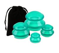 Ventouse Silicone Ensemble de ventouses en silicone 4 pièces | Ventouses Pots sous vide Massage du visage(4Pcs Green)