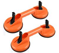 Ventouse Vitre Ventouse Carrelage Ventouse Double 120 mm Aluminium Ventouse en Verre Capacité de levage de pour Fenêtres en Verre,Tuile en Céramique, Objet à Surface Lisse (orange)