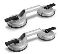 Ventouse Vitre Ventouse Carrelage Ventouse Double 120 mm Aluminium Ventouse en Verre Capacité de levage de pour Fenêtres en Verre,Tuile en Céramique, Objet à Surface Lisse (gris)