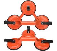 Ventouse Vitre Ventouse Carrelage Ventouse Double 120 mm Aluminium Ventouses en Verre Capacité de levage de pour Fenêtres en Verre,Tuile en Céramique, Objet à Surface Lisse (Orange à trois branches)