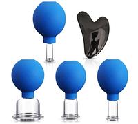 Ventouses avec boule: ventouses en verre véritable, lot de 5 ventouses avec boule d'aspiration et grattoir, set de ventouses sans feu, ventouses sous vide, professionnelles, originales