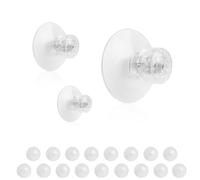 Ventouses avec Vis, 20 Pièces PVC Ventouses 40mm, Ventouses avec Filetage M4x10mm et Écrous Moletés, Ventouse Rideau Isolant Camping Car, pour Voiture, Salle de Bain, Vitre, Pare Soleil 0XBIT